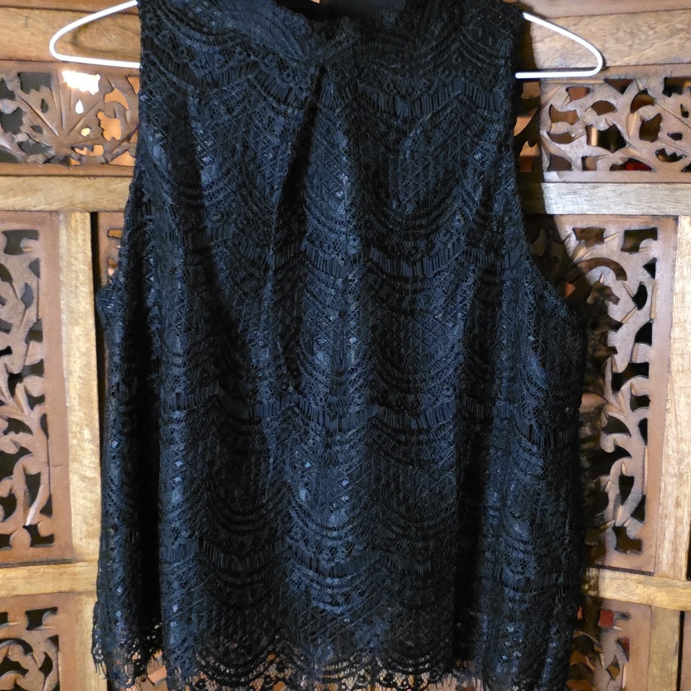 Haute Monde Black Lace Top